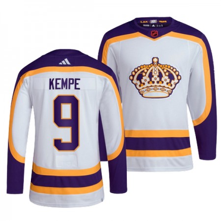 Los Angeles Kings Adrian Kempe 9 Adidas 2022-23 Reverse Retro 2.0 Weiss Trikot Authentic - Herren
